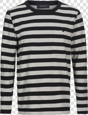 Long Sleeve Black Thick Stripe On White Shirt  HD Png Download