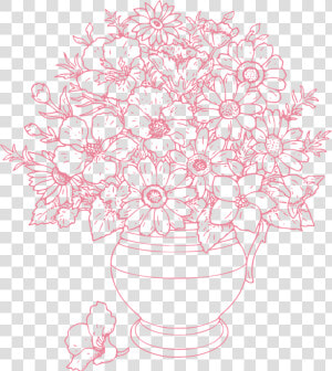 Flowers vase flower Vector Graphics free   Beautiful Flower Pot Drawing  HD Png Download