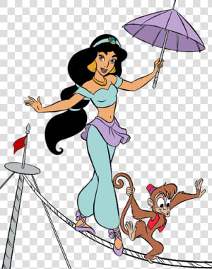 Jasmine Clip Art   Princess Jasmine And Monkey  HD Png Download