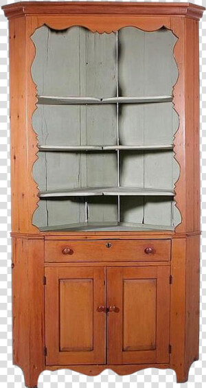 Pennsylvania Pine Open Front Corner Cupboard  HD Png Download