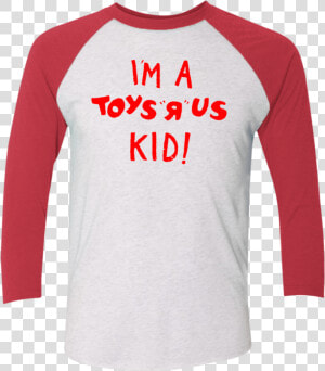 I M A Toys R Us Kid Tri Blend 3 4 Sleeve Baseball Raglan   Long sleeved T shirt  HD Png Download