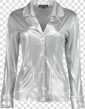 Bluemoon Pajama Top Silver   Leather Jacket  HD Png Download