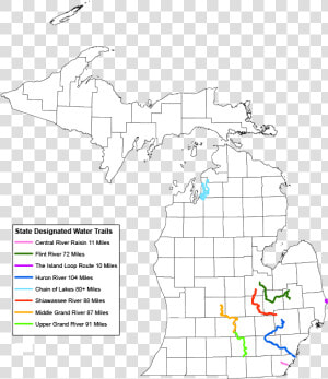 Map Of Water Trails   Debbie Stabenow District  HD Png Download