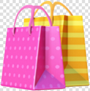  emoji  sac  rose  yellow  jaune  pink  course   Shopping Bag Emoji Whatsapp  HD Png Download