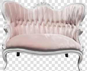 Blush Pink Velvet Loveseat   Bench  HD Png Download