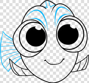 How To Draw Baby Dory From Finding Dory   Baby Dory Drawing Easy  HD Png Download