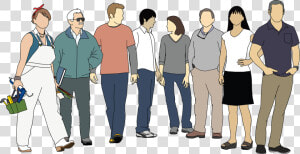 Crowd Drawing Standing   Free Sketchup People  HD Png Download