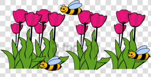 Spring Season Clipart Png   Bee And Flowers Clipart  Transparent Png