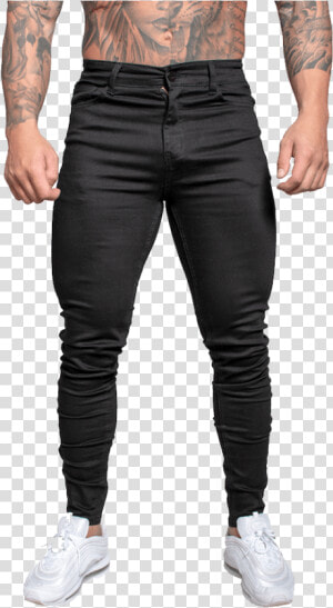 Adonis Muscle Fit Jeans Black Non Ripped   Muscle Fit Jeans Mens  HD Png Download
