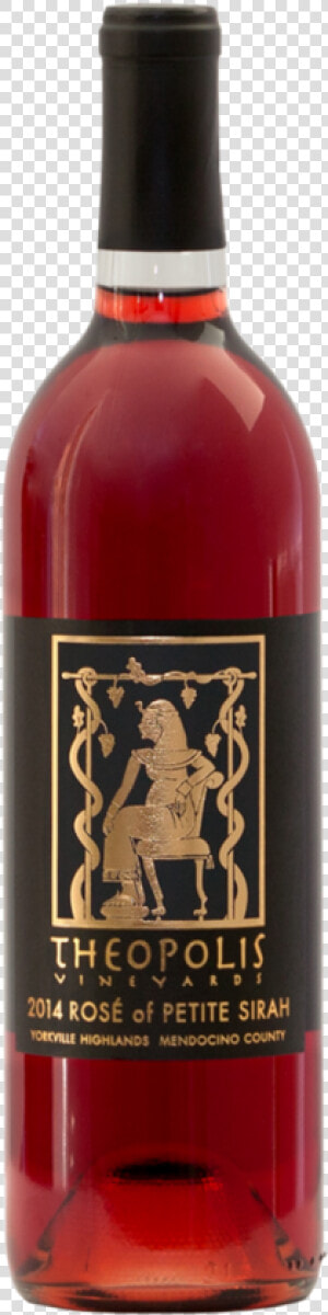 Theopolis Vineyards  Female  Petite Sirah  Rosé  Yorkville    Glass Bottle  HD Png Download