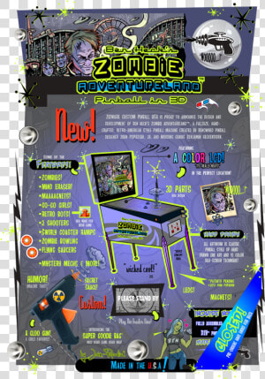 Sweet New Details On Ben Heck’s Zombie Adventureland   Retro Atomic Zombie Adventure Land Pinball  HD Png Download