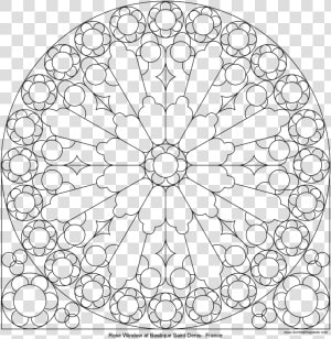 Rose Mandala Picture To Color  Stained Glass Window    Rose Window Notre Dame Coloring Page  HD Png Download