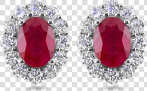 Red Diamond Earrings   Red Ruby Diamond Earrings  HD Png Download