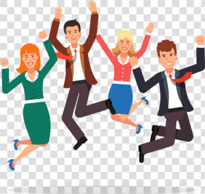 Happy Business People Jumping   Png Download   People Celebrating Ransparent Background  Transparent Png