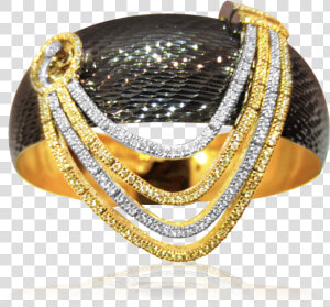 18kt Gold Gun Metal Polish On Textured Base  Brilliant   Body Jewelry  HD Png Download