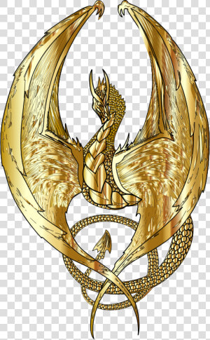 Gold Wyvern   Fantasy Gold Dragon Art Transparent  HD Png Download