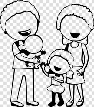 Emotion love monochrome Photography   Cartoon Family Black And White  HD Png Download