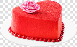 Red Velvet Cake In Heart Shale  HD Png Download