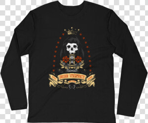 Santa Muerte Men S Long Sleeve Fitted Crew   First Christmas With My Hot New Girlfriend  HD Png Download