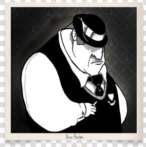 Boss Boston Character Design Illustration Cartoon Black   Boss Cartoon Black And White  HD Png Download