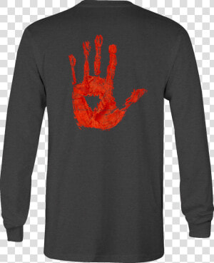 Zombie Long Sleeve Tshirt Bloody Handprint Shirt For   T shirt  HD Png Download