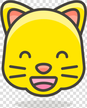 097 Grinning Cat Face With Smiling Eyes   Cat Emoji Drawing  HD Png Download