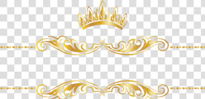  gold  goldcrown  crown  swirls  banner  header  textline   Transparent Gold Crown Border  HD Png Download