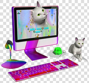  vaporwave  aesthetic  computer  cats   Vaporwave Aesthetic Vaporwave Computer  HD Png Download