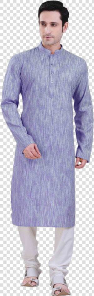 Men S Poly Cotton Blue Kurta With Churidar   Cardigan  HD Png Download