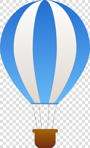 Vertical Striped Hot Air Balloons Clip Arts   Blue And White Hot Air Balloon  HD Png Download