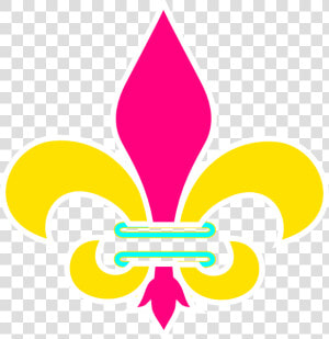 Fleur De Lis Gold Pink And Teal Clip Art   Flor De Lis Escoteiro  HD Png Download