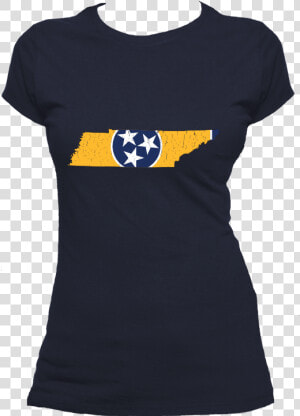 Tennessee Flag State Outline Yellow Womens Short Sleeve   Nerd Girl Shirts  HD Png Download