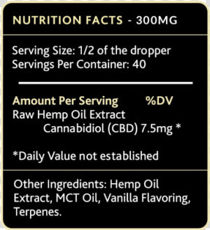 Kushly Vanilla 300mg Cbd Oil Supplement Facts   Tan  HD Png Download