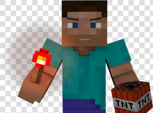 Minecraft Tnt Block   Minecraft Steve Tnt Block  HD Png Download