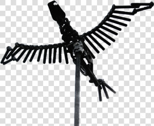 Flying Bird Scrap Metal Art Garden Sculpture Design   Machine Gun  HD Png Download