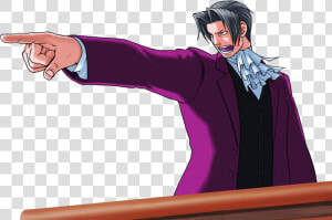 Miles Edgeworth Phoenix Wright Objection  HD Png Download