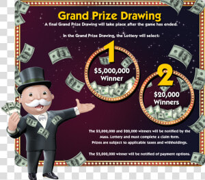 Transparent Mr Monopoly Png   Grand Prize 2nd Prize  Png Download