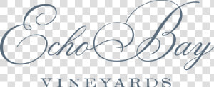 Echo Bay Wines Logo   Calligraphy  HD Png Download