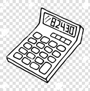 Calculator X Icon Outlined On White Background Royalty   Calculator Clipart Black And White  HD Png Download