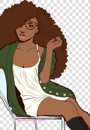 Curly Hair African American Black Women Cartoon Girls  HD Png Download