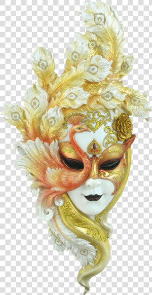 Gold Peacock Mask Wall Plaque   Las Vegas Feather Mask  HD Png Download