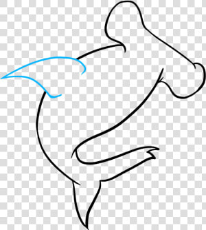 How To Draw Hammerhead Shark Clipart   Png Download   Line Art  Transparent Png