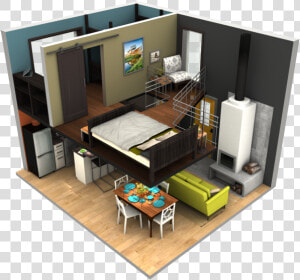 Tinyhousebigloft   Tiny House Plans 3d  HD Png Download