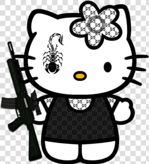 Hellokitty Gucci Ak47 Kidcore Cute Scorpion Hello Kitty  HD Png Download