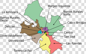 Mapa De Barrios De Zaragoza Capital  HD Png Download