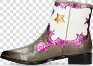 Ankle Boots Marlin 12 Grigio Glitter Fuxia Venice Perfo   Cowboy Boot  HD Png Download