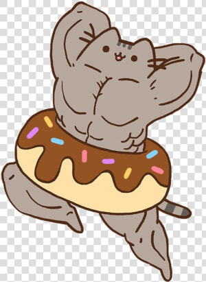  pusheen  muscle  donut  cute  kawaii Im Not Sorry   Pusheen Muscles  HD Png Download