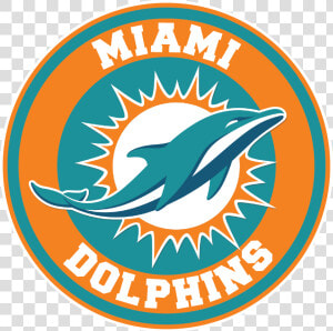 Miami Dolphins Circle Logo Vinyl Decal   Sticker 5   Nfl Miami Dolphins  HD Png Download