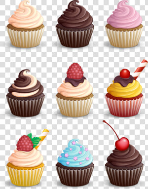 Muffin Chocolate Nine Cupcakes Cupcake Free Download   Muffin Illustration  HD Png Download