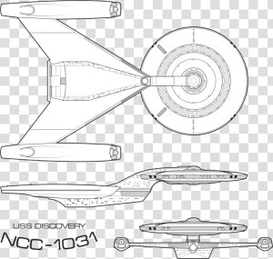 Uss Discovery Star Trek Starship Enterprise Sketch   Star Trek Discovery Schematics  HD Png Download